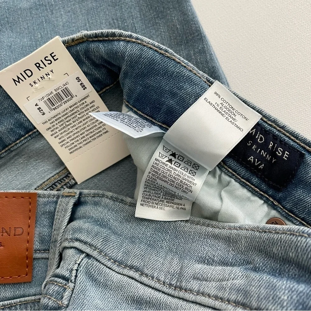 Lucky Brand Women’s AVA Mid Rise Skinny Jeans Size 6 / 28 Ankle